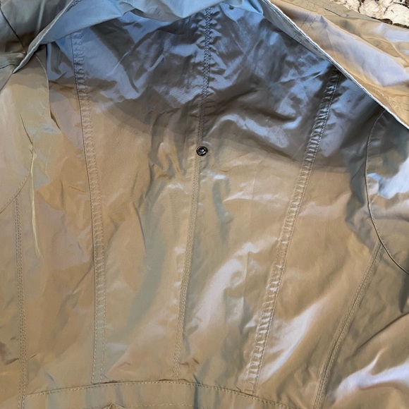 S Cole Haan Tan Packable Parka Rain Jacket Small Hooded Khaki Tan Brown Classic - Picture 9 of 16